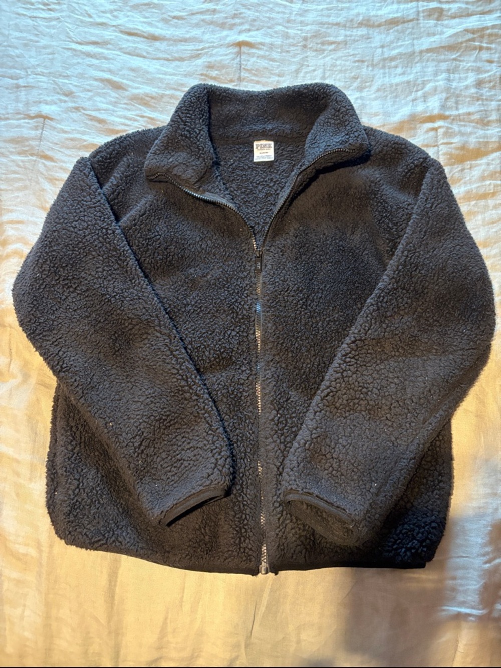 PINK Victoria's Secret Black Sherpa Jacket